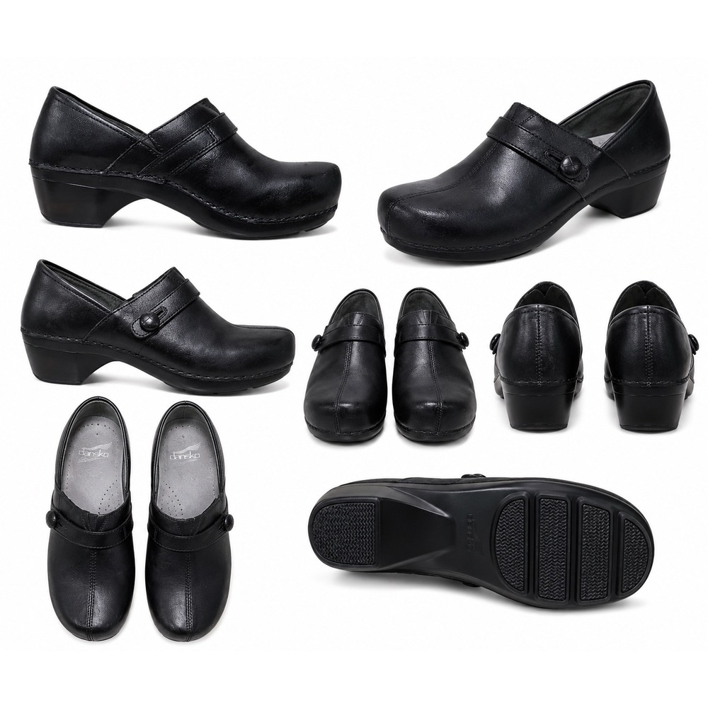 Dansko Women's Size 39 Black Leather Mary Jane Clogs Y2K Comfort Work Shoes - Picture 6 of 10